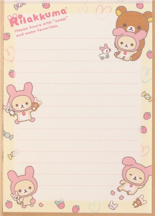 Rilakkuma Memo Pad with white bear penguin - modeS4u