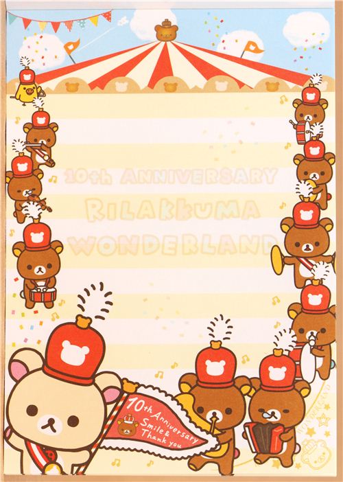 Rilakkuma Wonderland bear parade marching band note pad modeS4u