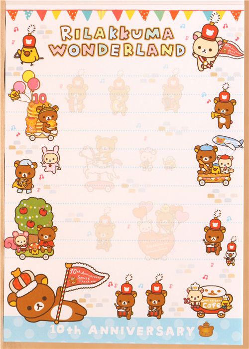 Rilakkuma Wonderland bear parade marching band note pad modeS4u