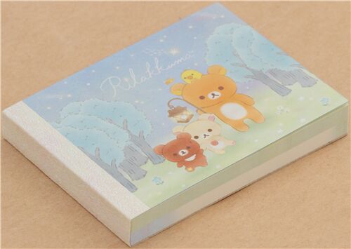 Rilakkuma and friends mini memo pad with forest by San-X 5