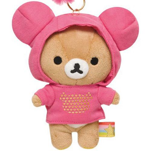 Rilakkuma bear plush charm hoodie color pink - modeS4u