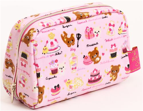 Rilakkuma bear pouch with cupcakes and gold glitter - Pencil Cases ...
