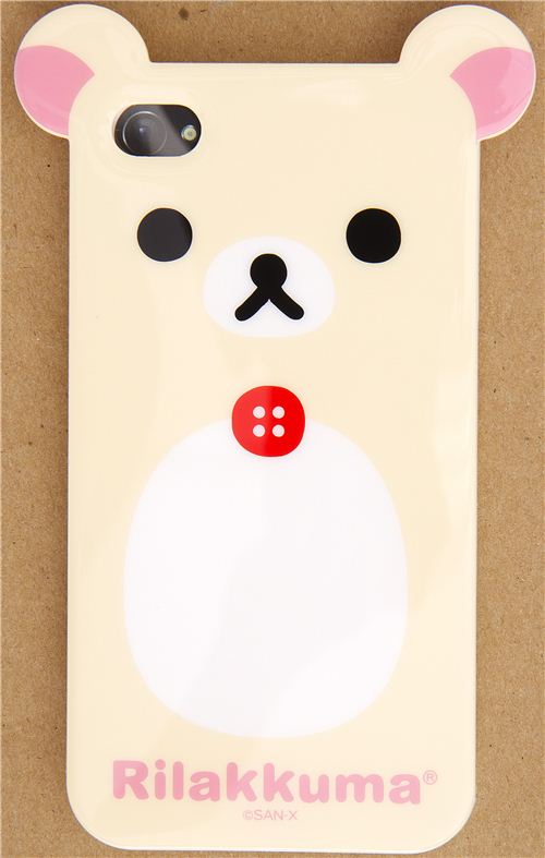 Rilakkuma bear with ears iPhone 4S /4 silicone case Phone Charms