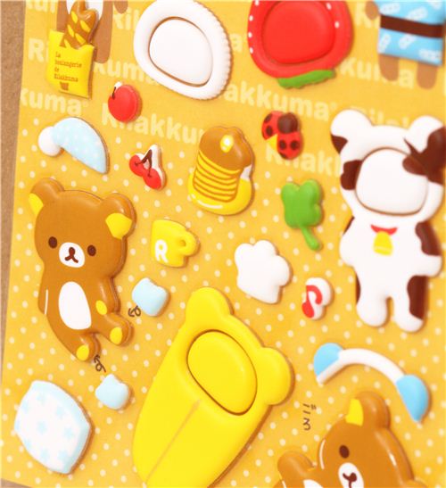 Rilakkuma brown bear puffy dress up stickers modeS4u