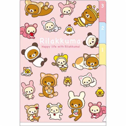 Rilakkuma in costume mini 3 pocket plastic folder - modeS4u