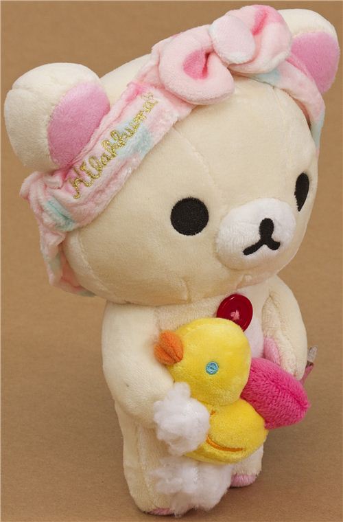 Rilakkuma white plush bear with bathing foam duck modeS4u