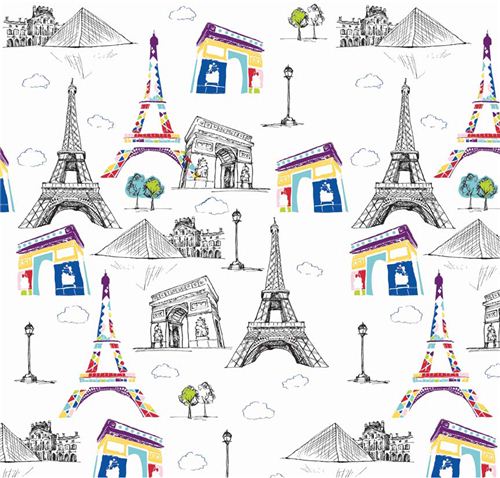 Riley Blake retro Paris sights fabric Pepe in Paris 1