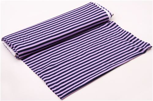 Riley Blake stretch knit fabric thin stripes blue-purple Fabric by