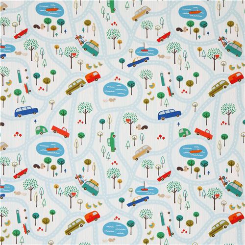 Coupon De Tissu Enfant Motif Voitures - 90 Cm X 154 Cm - Neuf - Multicolore