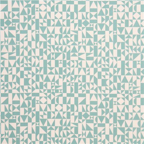 Rio Geo birch organic fabric blue geometric print 3