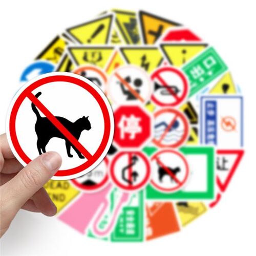 Pegatinas troqueladas paquete 50 modelos diferentes señales de peligro seguridad 3