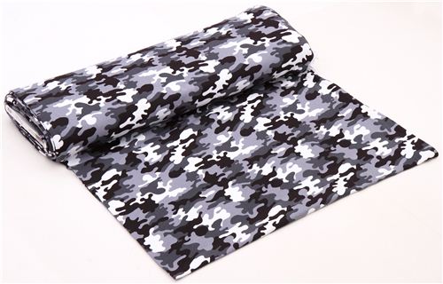 Robert Kaufman Camouflage grey Laguna Jersey knit fabric 3