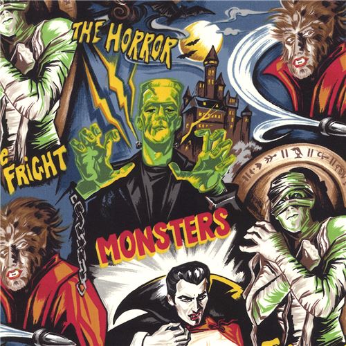 Tela de Robert Kaufman para Halloween con monstruos - modesS4u