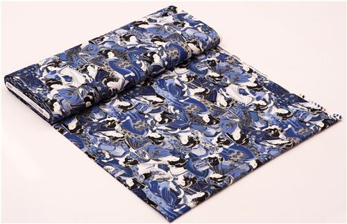 Robert Kaufman Japanese geisha Asia fabric Indigo - modeS4u