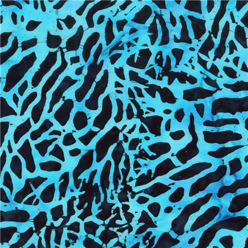 Robert Kaufman batik fabric in turquoise with abstract art pattern ...