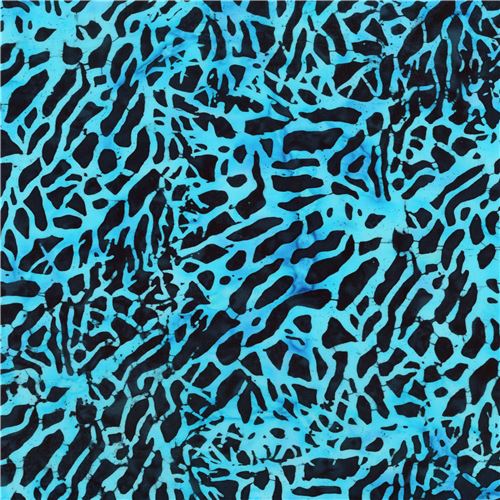Robert Kaufman batik fabric in turquoise with abstract art pattern ...