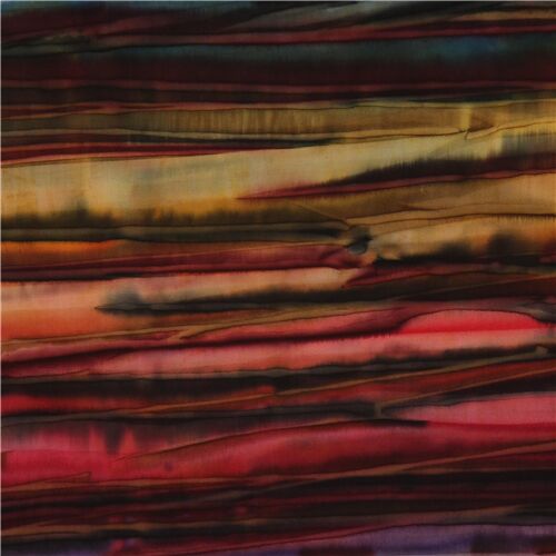Robert Kaufman batik stripe fabric in brown purple Fabric