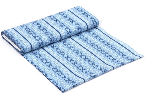 Robert Kaufman blue flower stripe fabric LA Provence - modeS4u