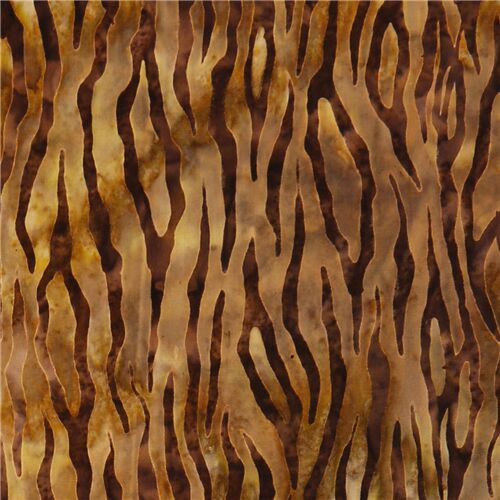 Robert Kaufman brown tiger stripe print batik cotton fabric Fabric