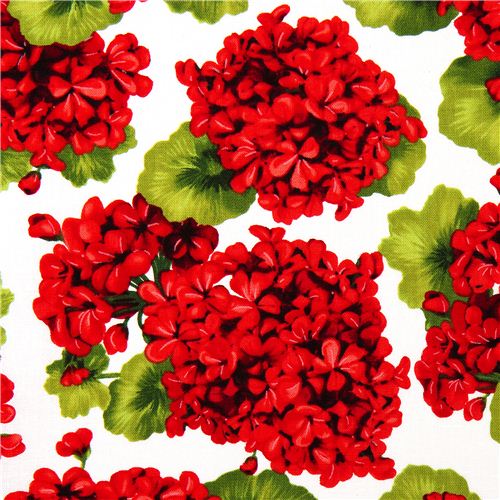 Robert Kaufman fabric with red flowers from the USA 1