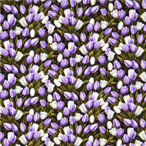 Robert Kaufman flower fabric with tulips from the USA 2