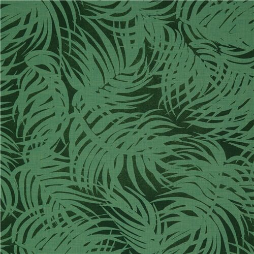 Green Silhouette Leaves Fabric by Robert Kaufman - modeS4u