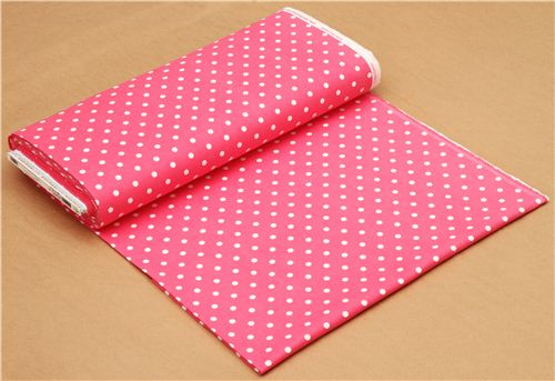 Robert Kaufman hot pink polka dot flannel fabric 3