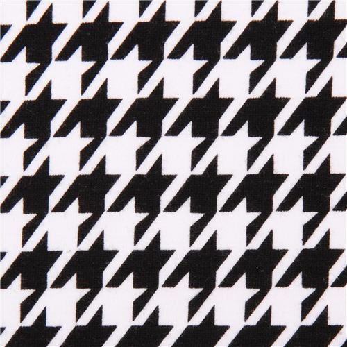 Robert Kaufman houndstooth black-white knit fabric 1