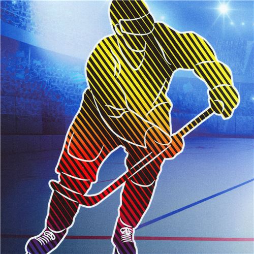 Robert Kaufman ice hockey player panel fabric modeS4u
