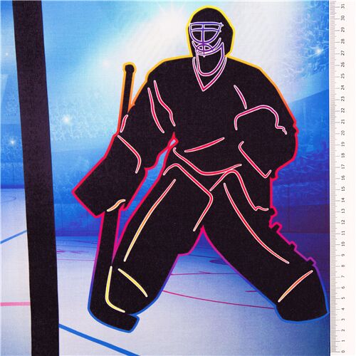 Robert Kaufman ice hockey player panel fabric modeS4u