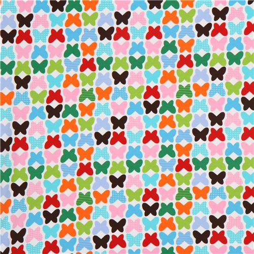 Robert Kaufman knit fabric with butterflies blue-green 2
