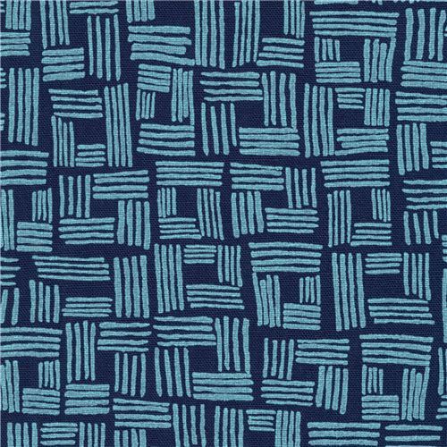 Tissu Robert Kaufman bleu marine avec des formes Tissu
