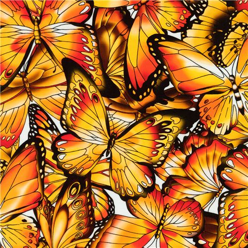 Regency 3 Orange Fabric Butterflies - Box of 6