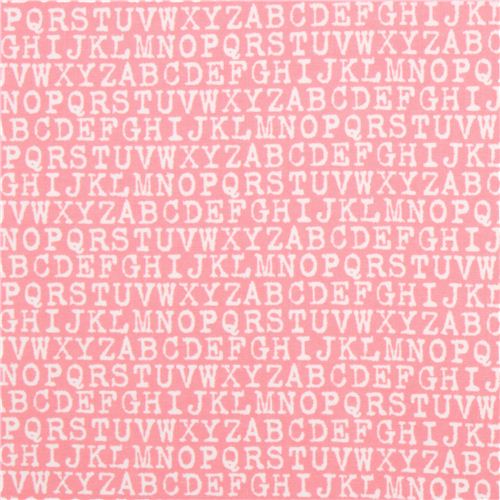 Robert Kaufman pink alphabet flannel fabric 2