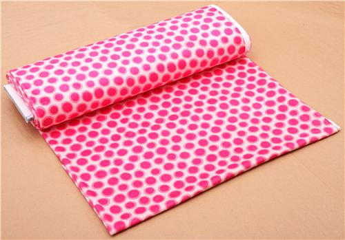 Robert Kaufman pink minky fabric fleece plush Spot Dot 3