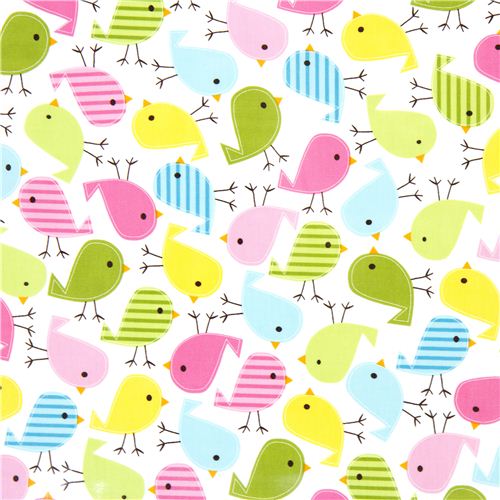 Robert Kaufman premium laminate fabric colourful birds 2