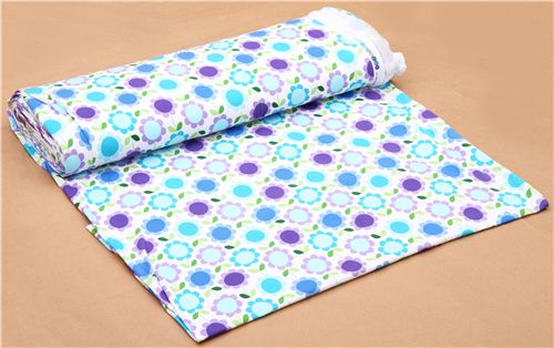 Robert Kaufman purple-blue flower Jersey knit fabric 3