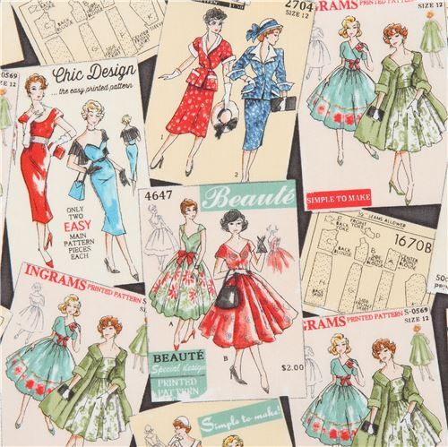 Robert Kaufman retro fashion fabric Fabric by Robert Kaufman - modes4u