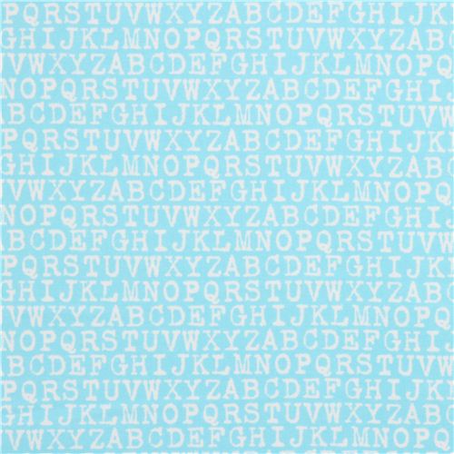 Robert Kaufman turquoise alphabet flannel fabric 2