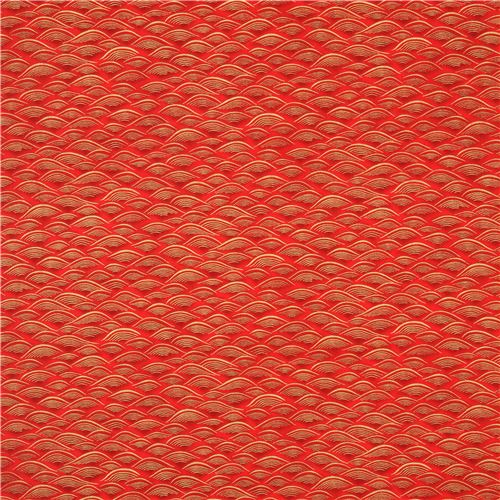 Robert Kaufman wave fabric with gold metallic embellishment Fabric by