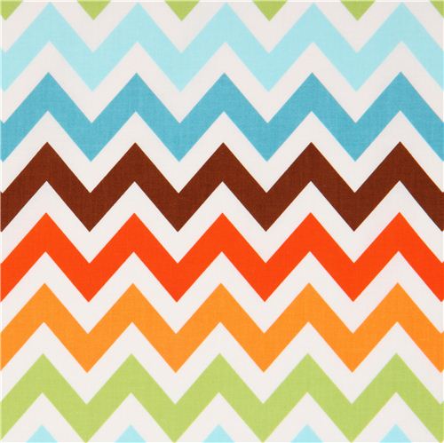 Robert Kaufman zig zag chevron fabric brown-blue Remix 2