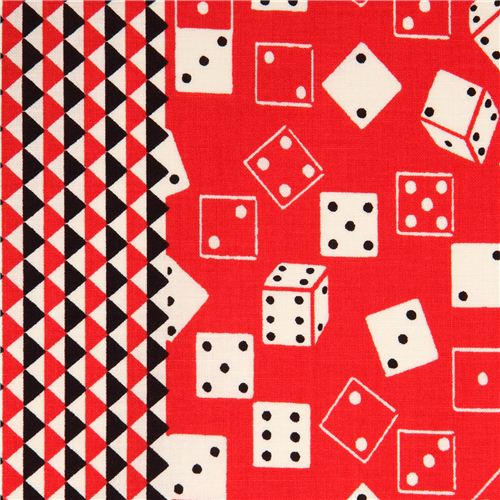 Roll The Dice double border dice game fabric Michael Miller Retro Fabric Fabric Kawaii