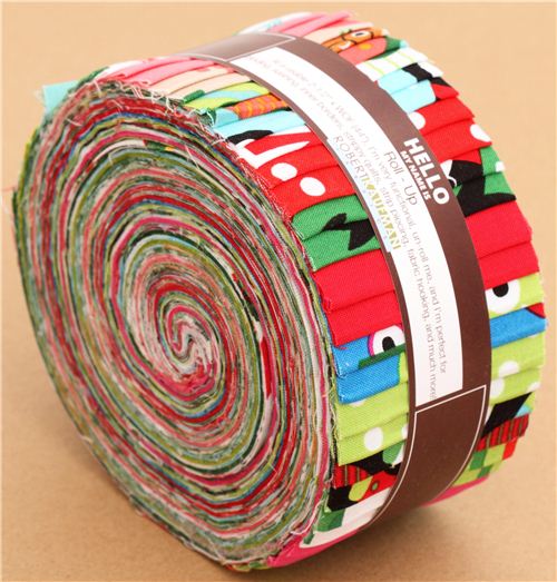 Roll-up Christmas fabric bundle roll elf owl Robert Kaufman 1