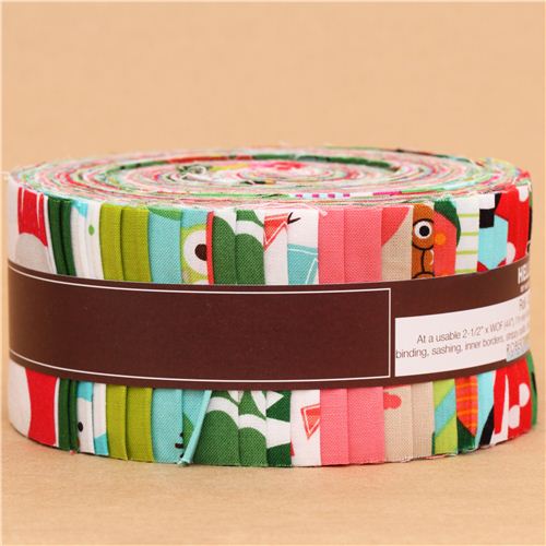 Roll-up Christmas fabric bundle roll elf owl Robert Kaufman 3