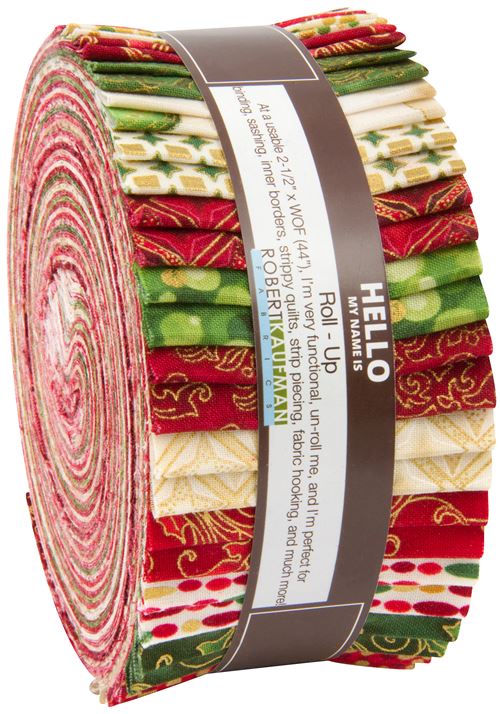 Roll-up fabric roll Holiday Colorstory gold metallic Robert Kaufman ...