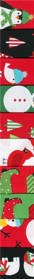 Roll-up fabric roll Holiday Colorstory penguin snowman Robert Kaufman 2
