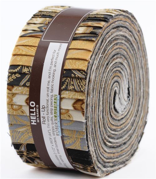 Roll-up fabric roll Vintage Colorstory ornament gold metallic Robert Kaufman 1