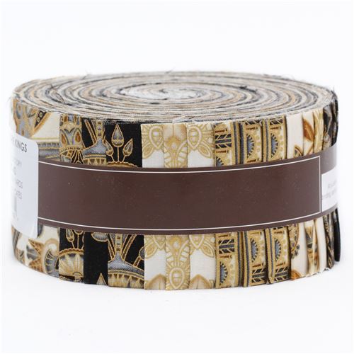 Roll-up fabric roll Vintage Colorstory ornament gold metallic Robert Kaufman 2