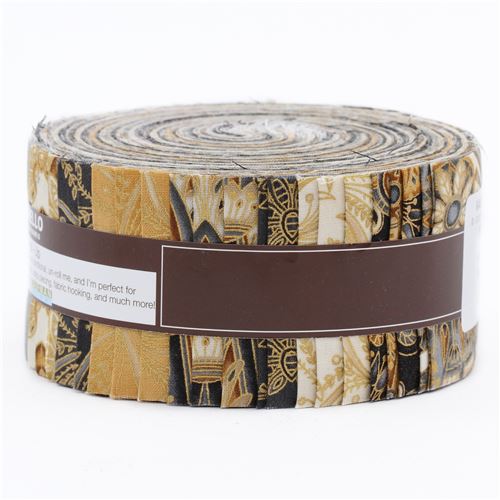 Roll-up fabric roll Vintage Colorstory ornament gold metallic Robert Kaufman 3