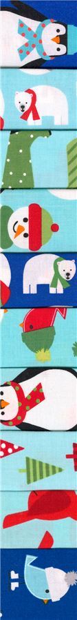 Roll-up fabric roll Winter Colorstory penguin animal Robert Kaufman 2